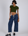 Cropped Baby Tee - Evergreen