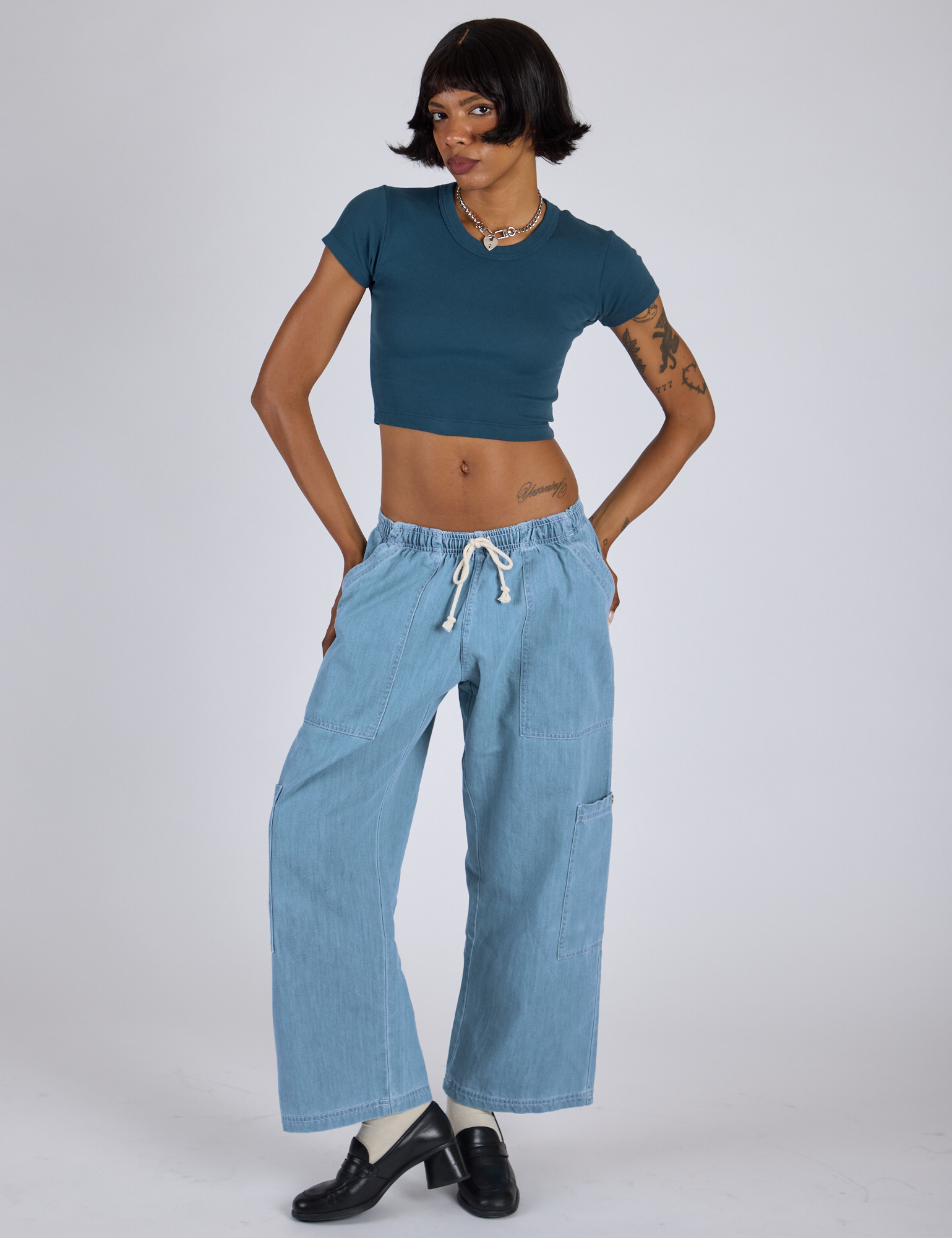Cropped Baby Tee - Lagoon