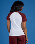 Back view of Produce Raglan Tee in Strawberry on Kandia