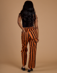 Black Stripe Work Pants - Construction Orange