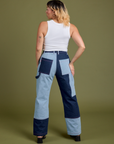 Back view of Mismatched Denim Carpenter Jeans and Cropped Tank in Vintage Tee White on Tiara
