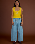 Icon Cropped Tank - Yellow Hibiscus