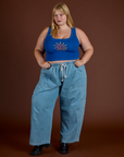 Icon Cropped Tank - Blue Sun