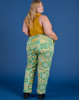 Back view of Work Pants in Spring Quilt Print on Juliet