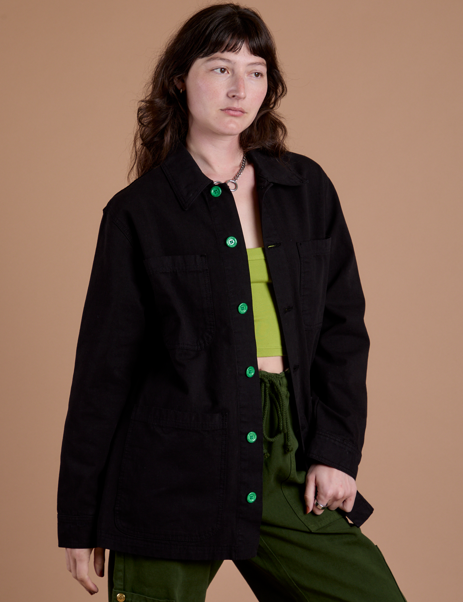 Ripstop Field Coat in Basic Black on Alex