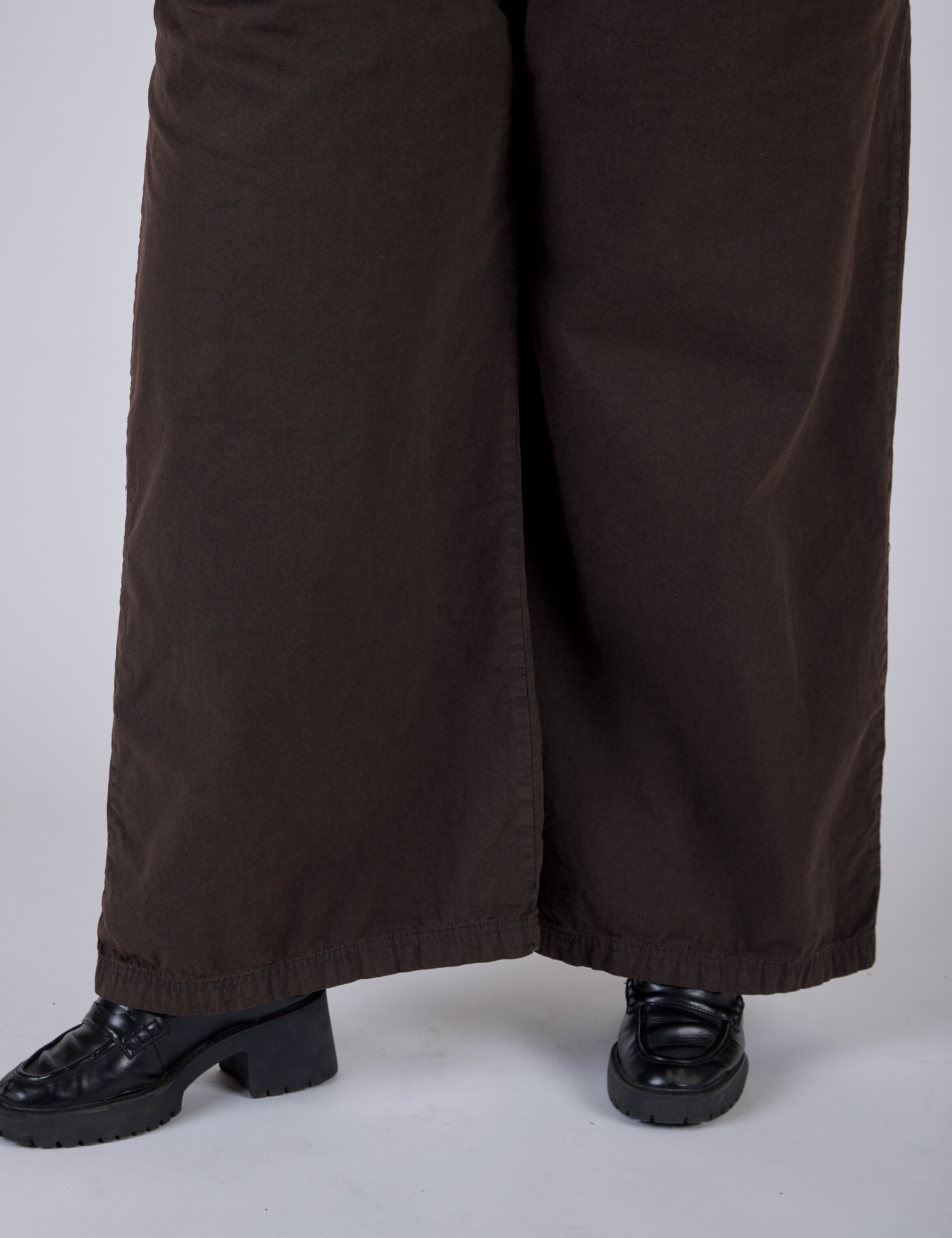 Pleated Pull-On Pants - Espresso Brown