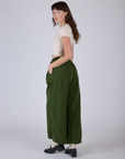 Pleated Pull-On Pants - Evergreen