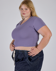 Cropped Baby Tee - Faded Grape