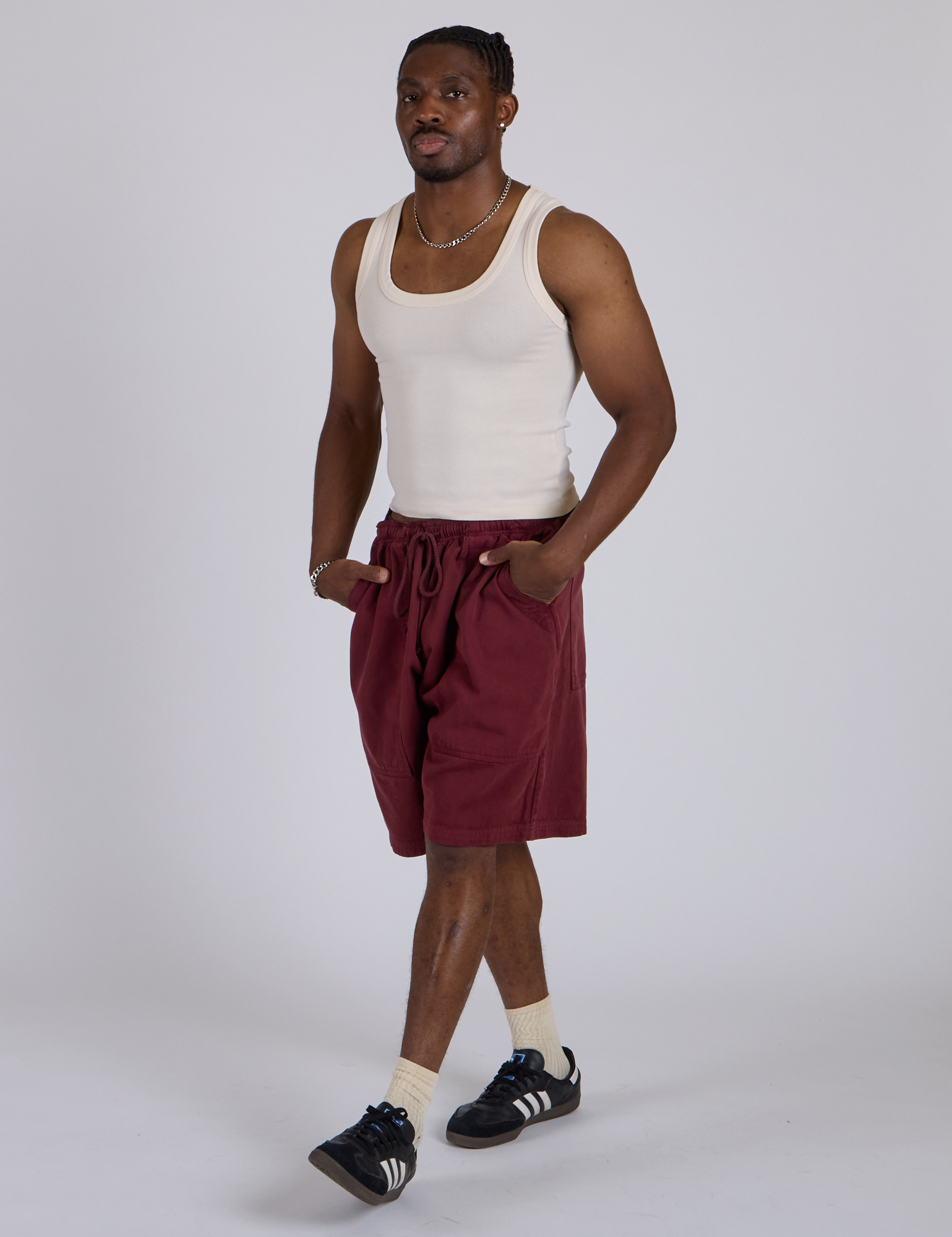 Drawstring Shorts - Red Wine