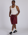 Drawstring Shorts - Red Wine