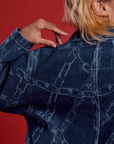 Close up Back view of Chain Link Work Jacket on Tiara
