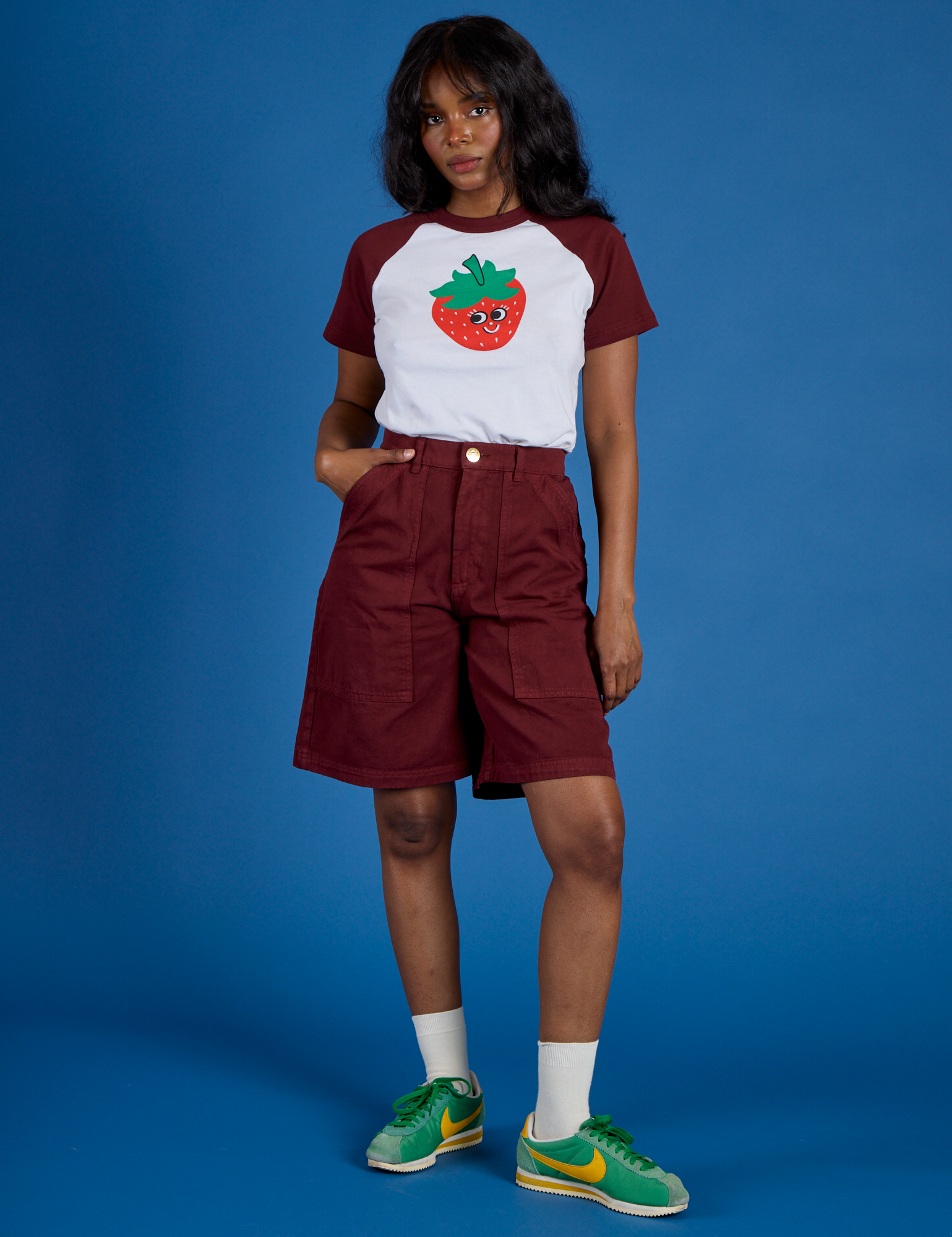 Produce Raglan Tee in Strawberry on Kandia