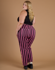 Black Stripe Work Pants - Bubblegum Pink