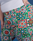 Work Pants in Quilt Print close up on Ashley