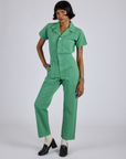 Short Sleeve Jumpsuit - Seafoam Green