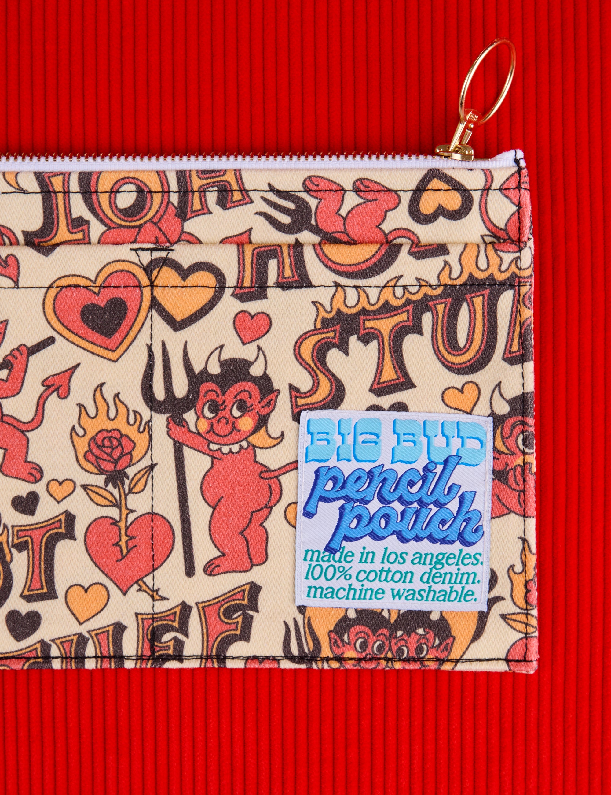 Hot Stuff Printed Pencil Pouch close up