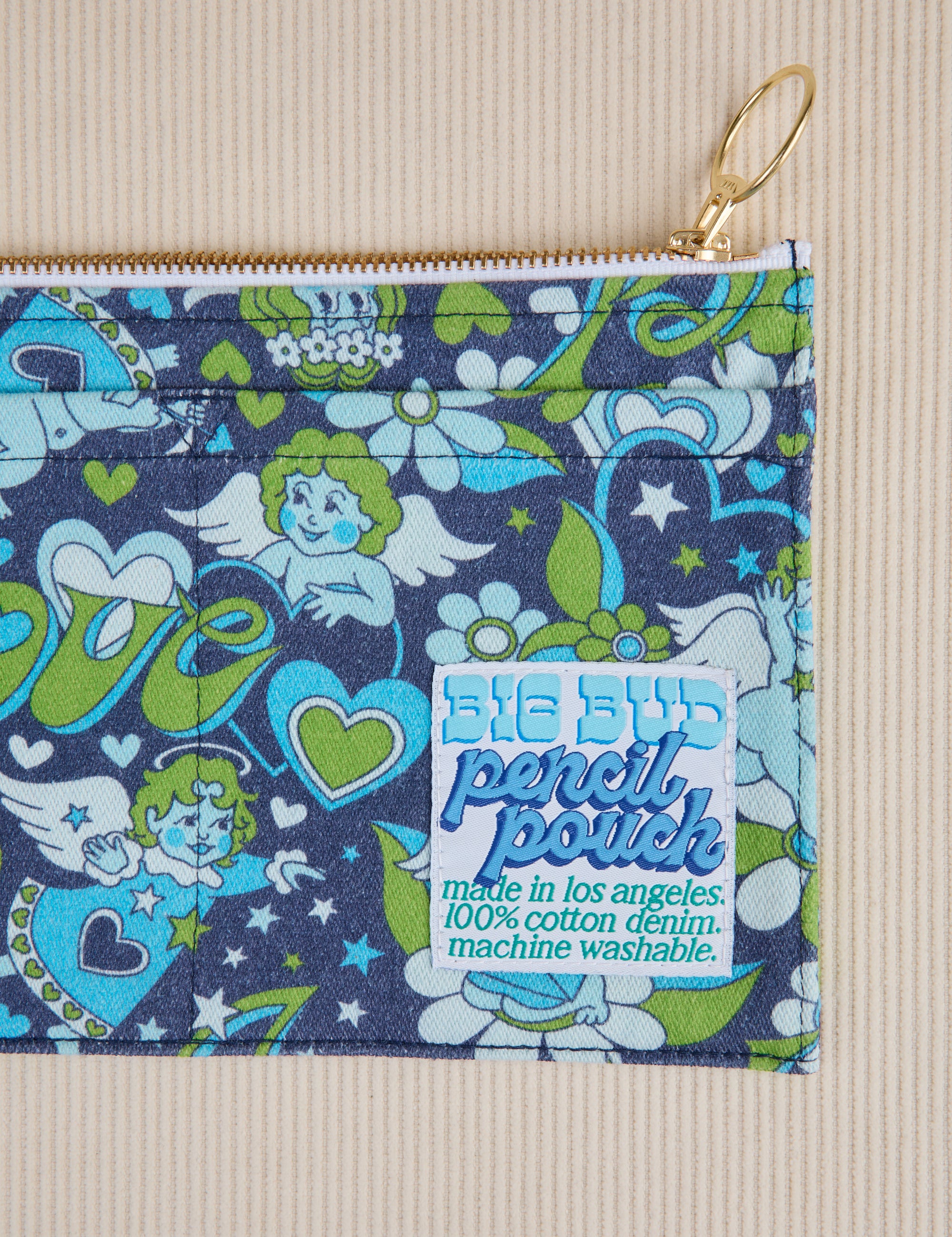 Angel Printed Pencil Pouch close up