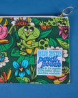 Close up of Pond Party Printed Pencil Pouch