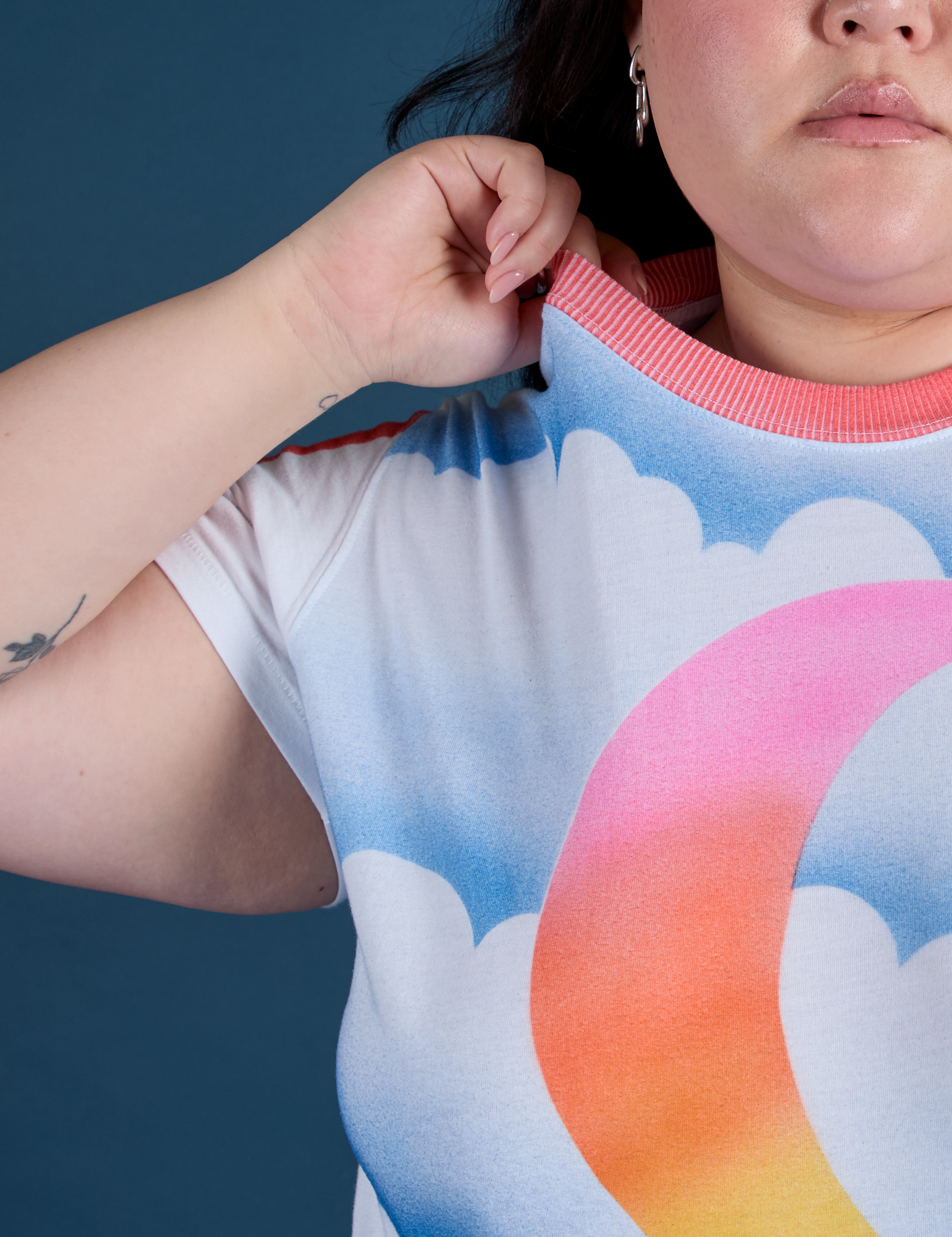 Airbrush Moon Vintage Tee front close up on Ashley
