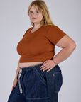 Cropped Baby Tee - Burnt Terracotta
