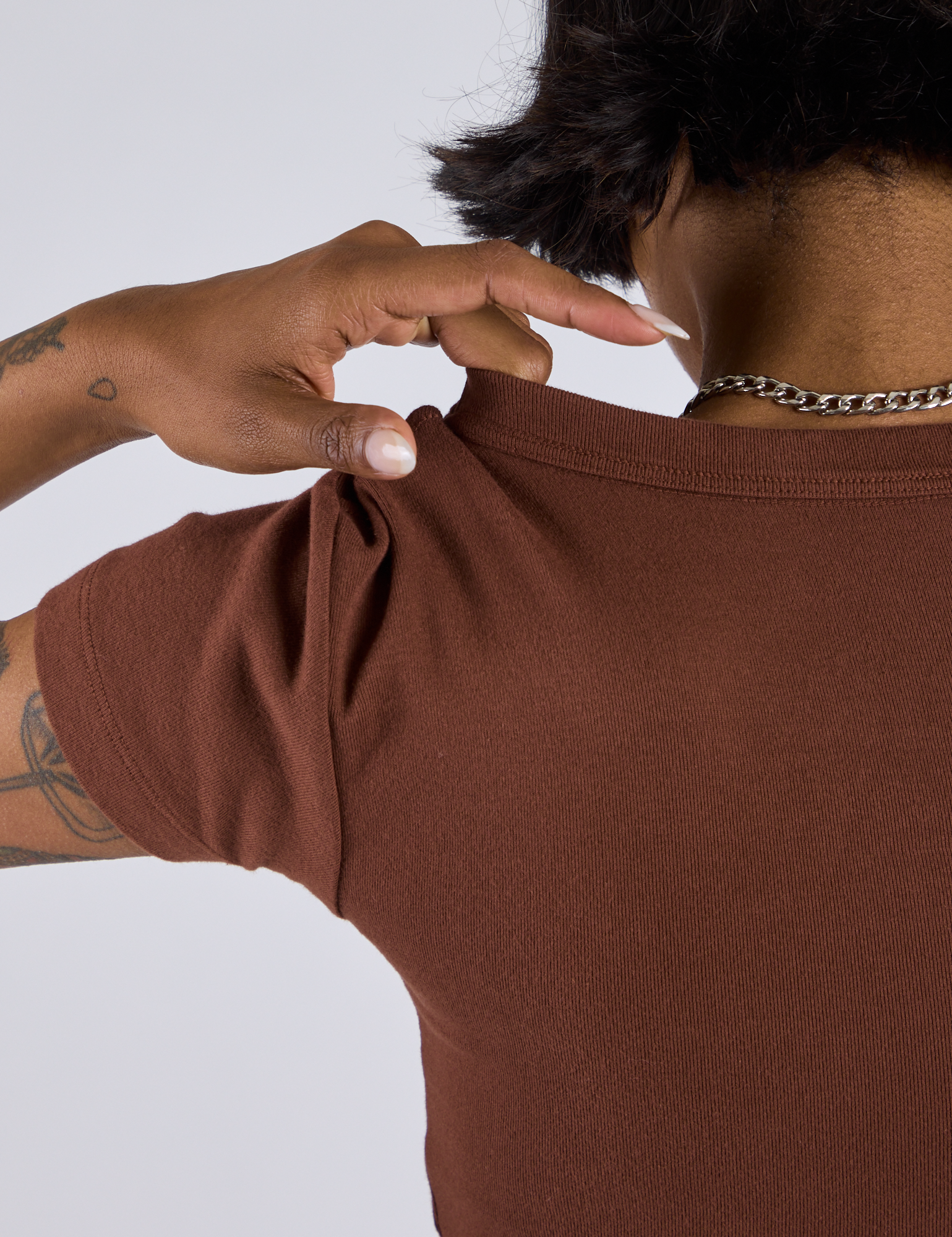 Cropped Baby Tee - Fudgesicle Brown