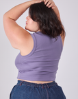 Cropped Tank Top in Faded Grape angled back view on Ashley