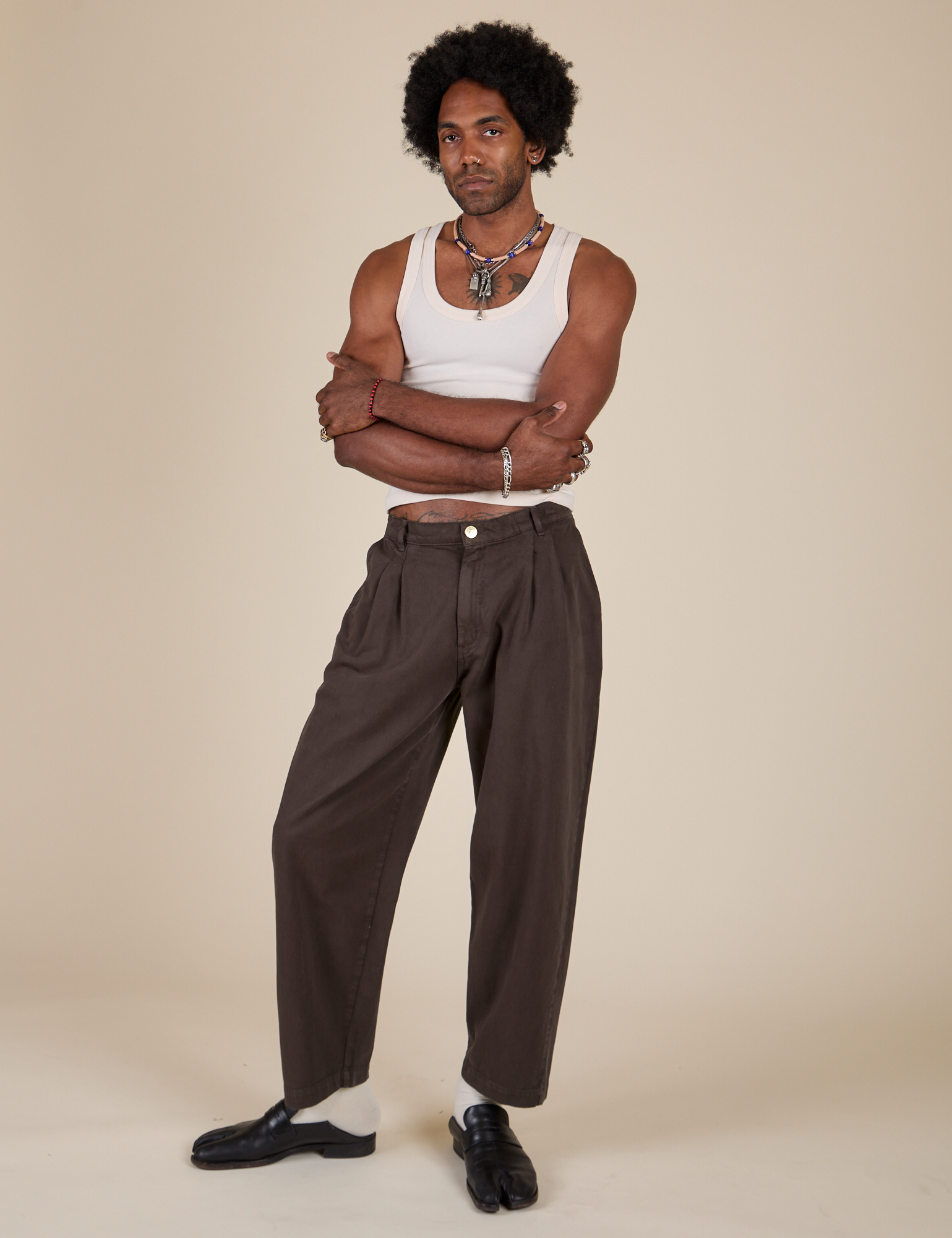 Heavyweight Trousers in Espresso Brown on Jerrod