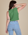 Muscle Tee in Seafoam Green back view on Alex