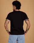 Organic Vintage Tee in Basic Black back view on Jesse