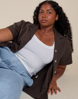 Pantry Button-Up in Espresso Brown on Meghna