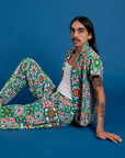 Quilt Print Pantry Button-Up and Work Pants worn by Anthony