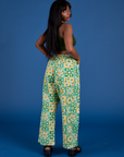 Drop Pocket Cargo Pants in Spring Quilt Print back view on Kandia