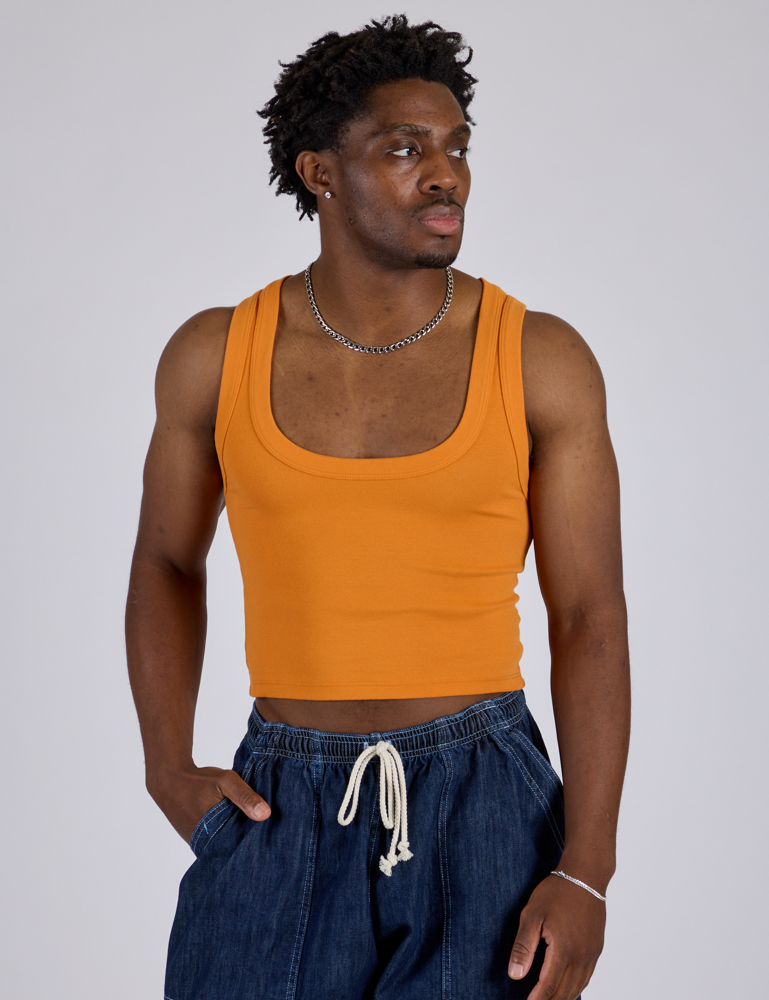 Cropped Tank Top - Creamsicle Orange