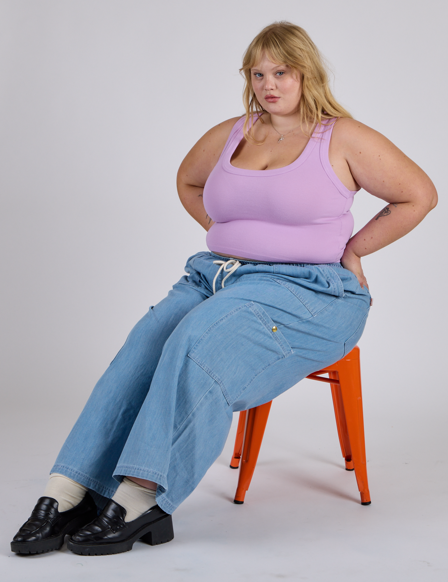 Cropped Tank Top - Lilac Purple
