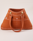 Opened Overall Handbag in Burnt Terracotta