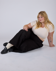 Pleated Pull-On Pants - Basic Black