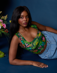 Cropped Tank Top in Pond Party worn by Kandia