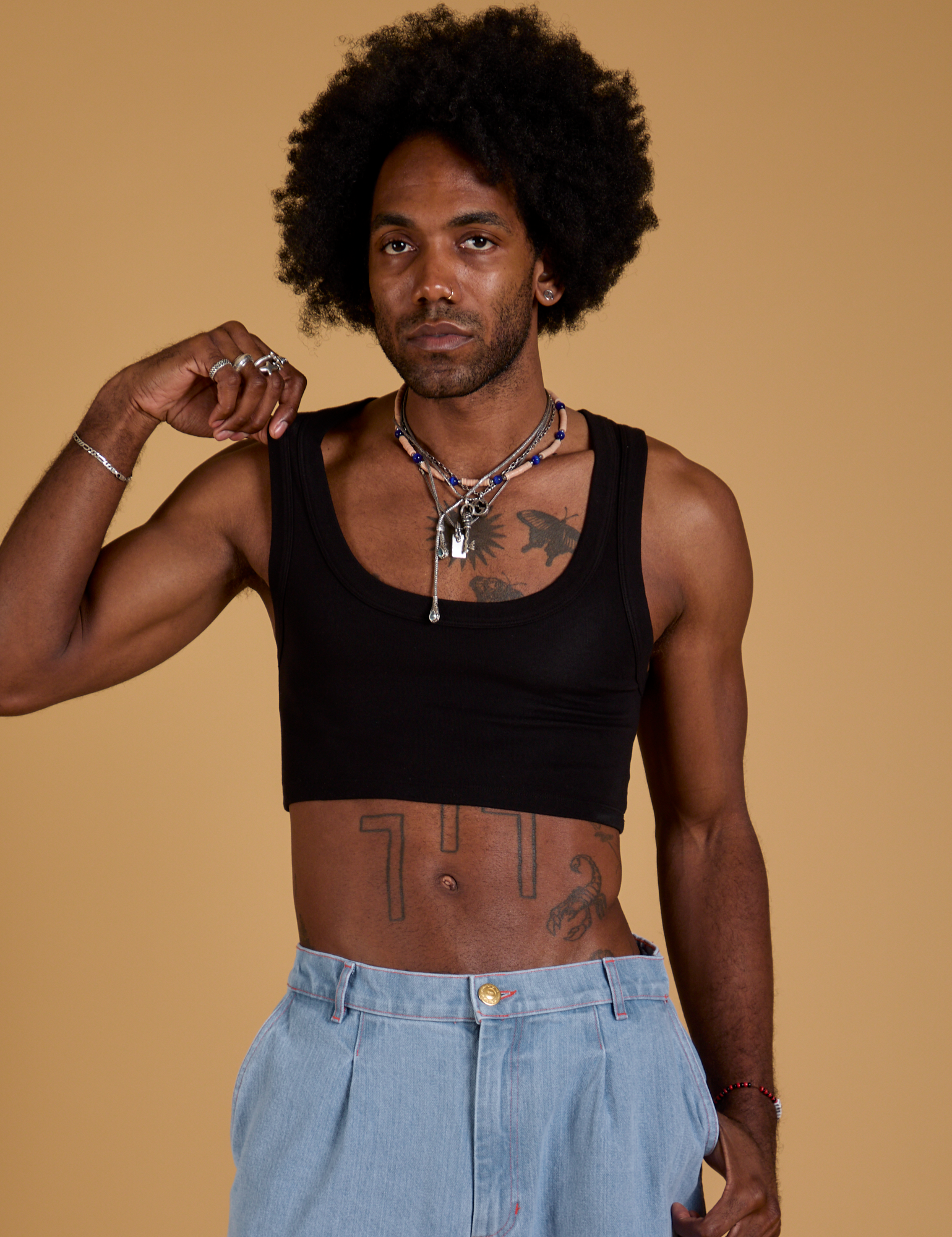 Mini Tank in Basic Black worn by Jerrod