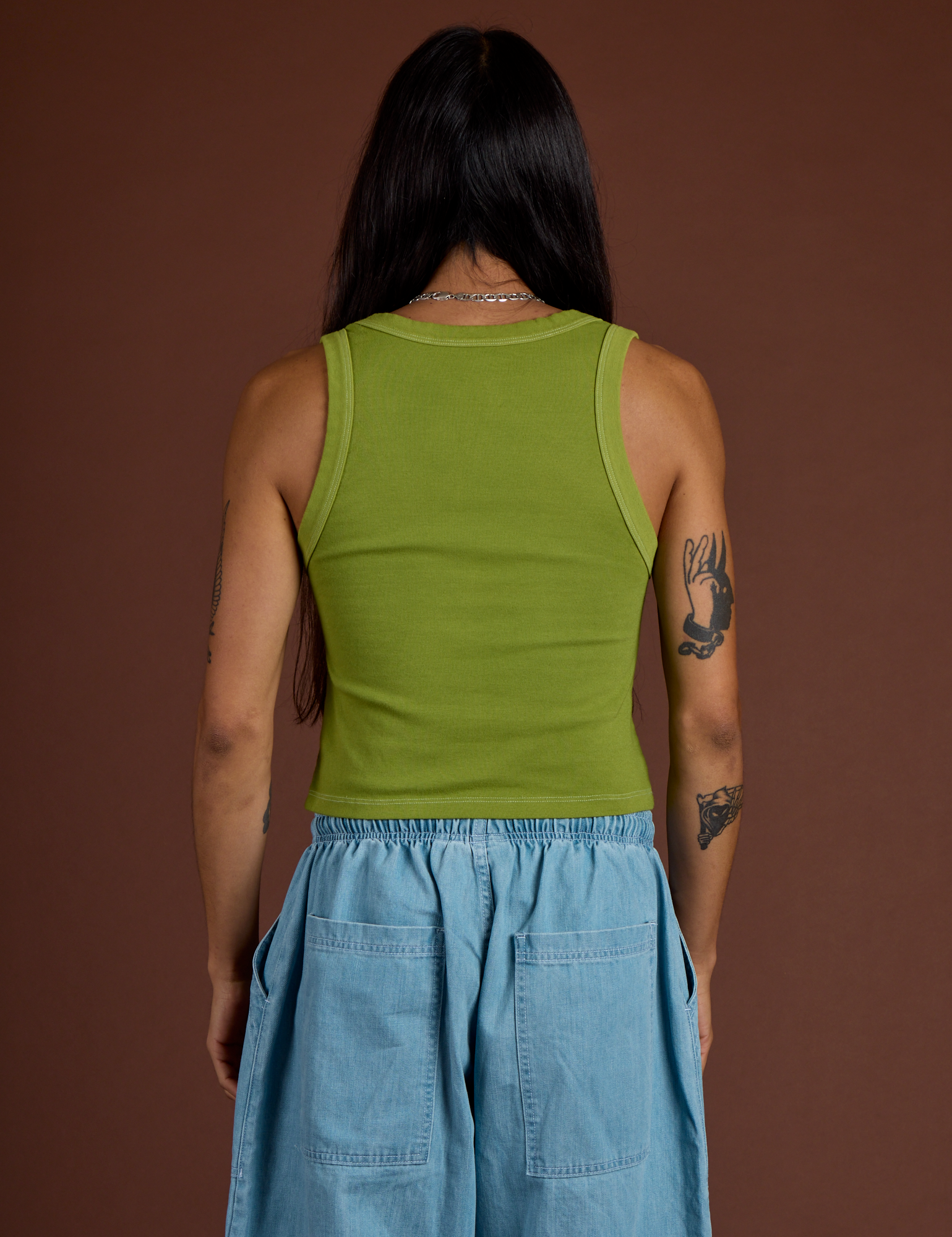 Icon Cropped Tank - Green Heart