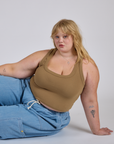 Cropped Tank Top in Desert Brown worn by Juliet