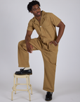 Short Sleeve Jumpsuit - Desert Brown