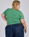 Jr. Varsity Tee in Seafoam Green back view on Juliet