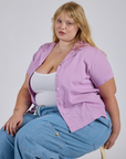 Pantry Button-Up in Lilac Purple on Juliet