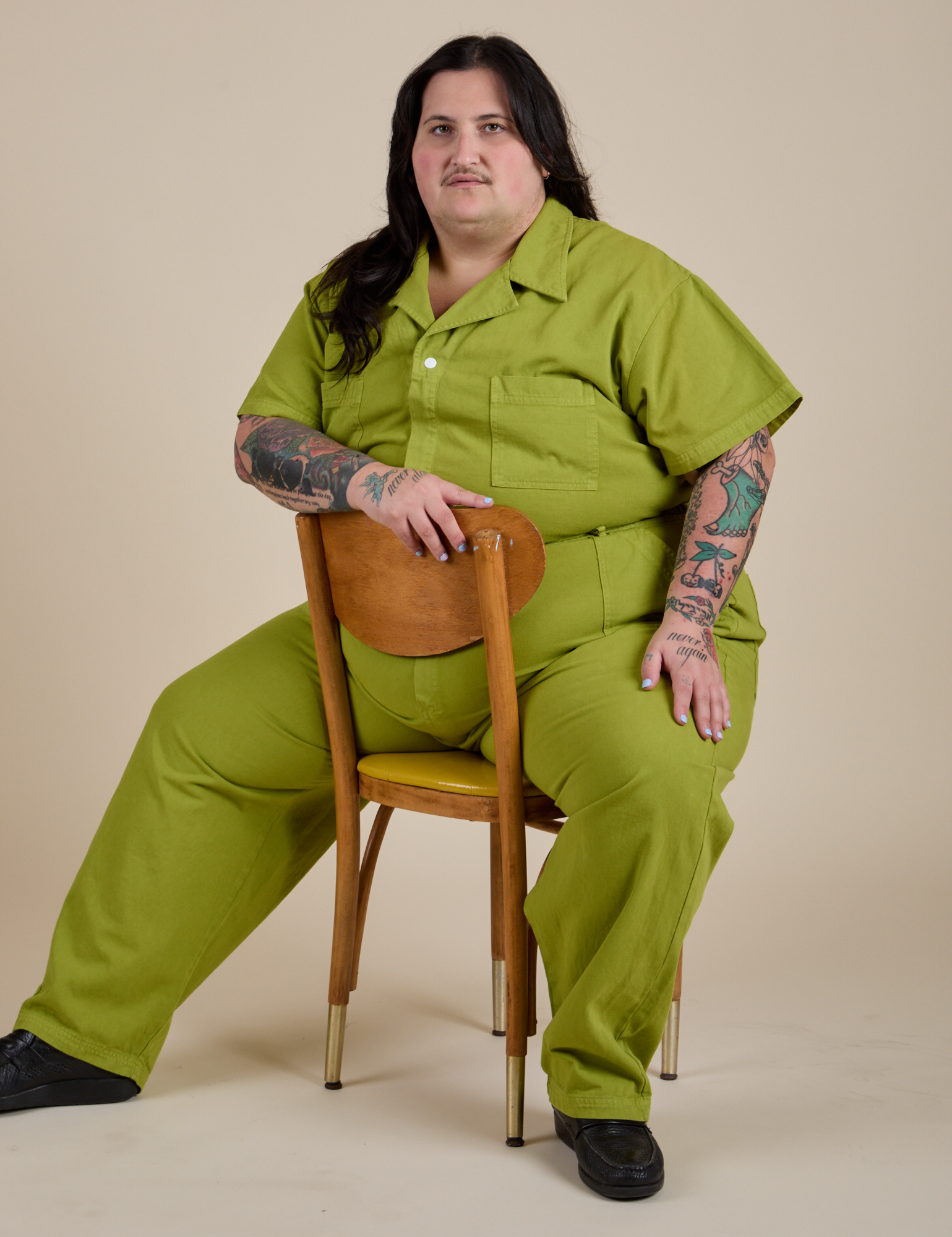 Short Sleeve Jumpsuit - Gross Green