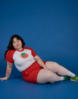 Produce Raglan Tee in Tomato on Ashley
