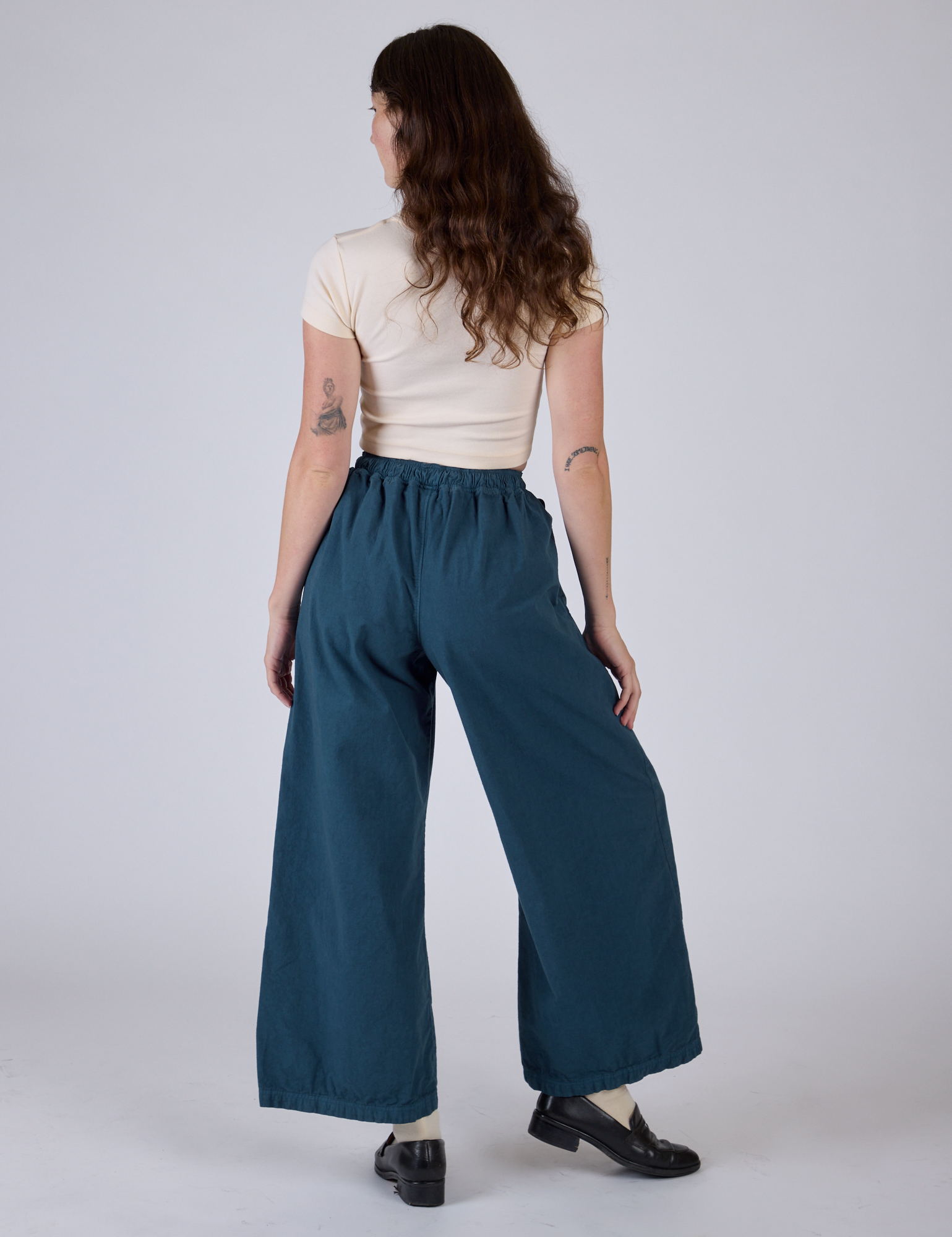 Pleated Pull-On Pants - Lagoon