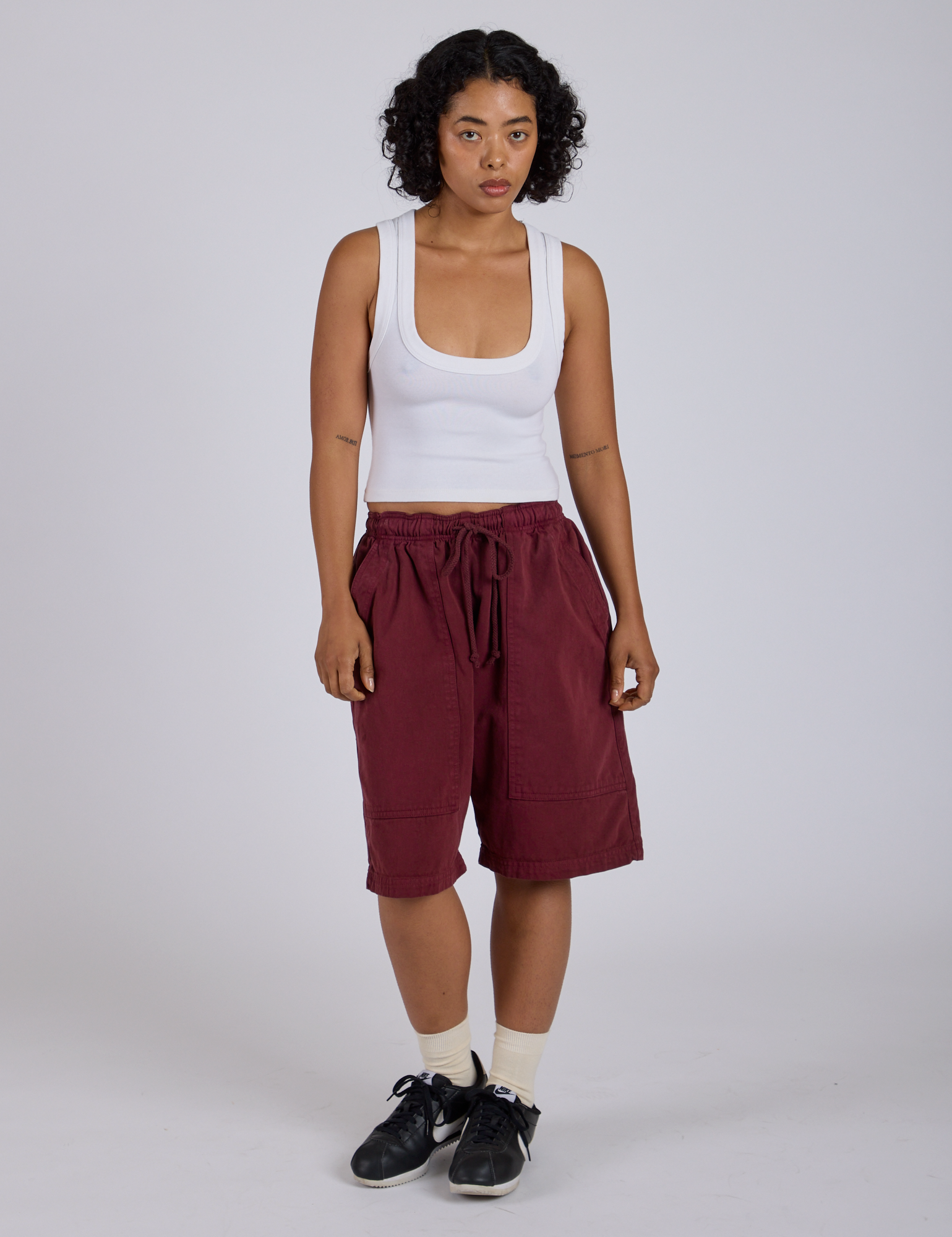 Drawstring Shorts - Red Wine