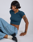 Cropped Baby Tee - Lagoon