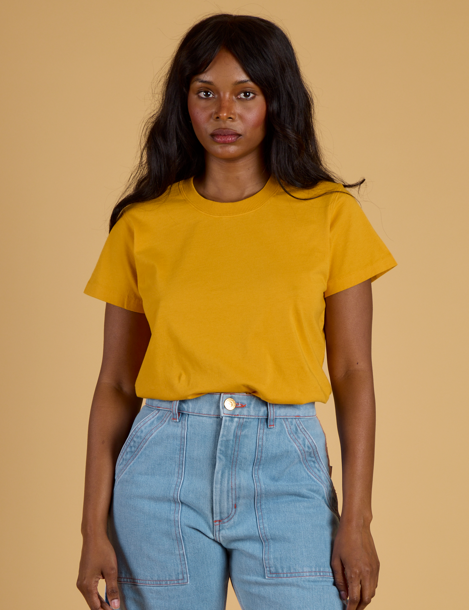 The Organic Vintage Tee - Mustard Yellow