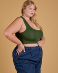 Mini Tank in Evergreen angled front view on Juliet